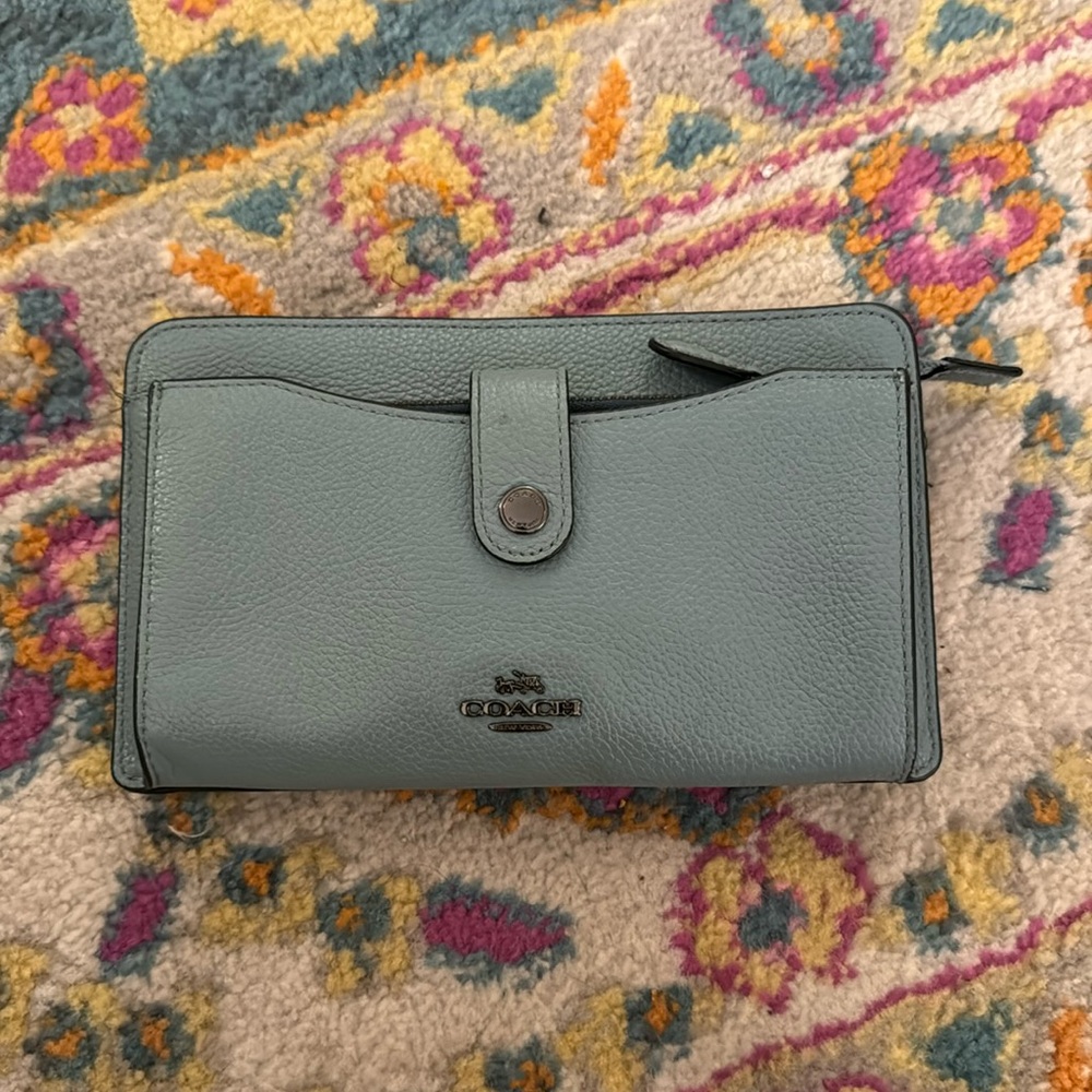 Blue Gray Coach Purse